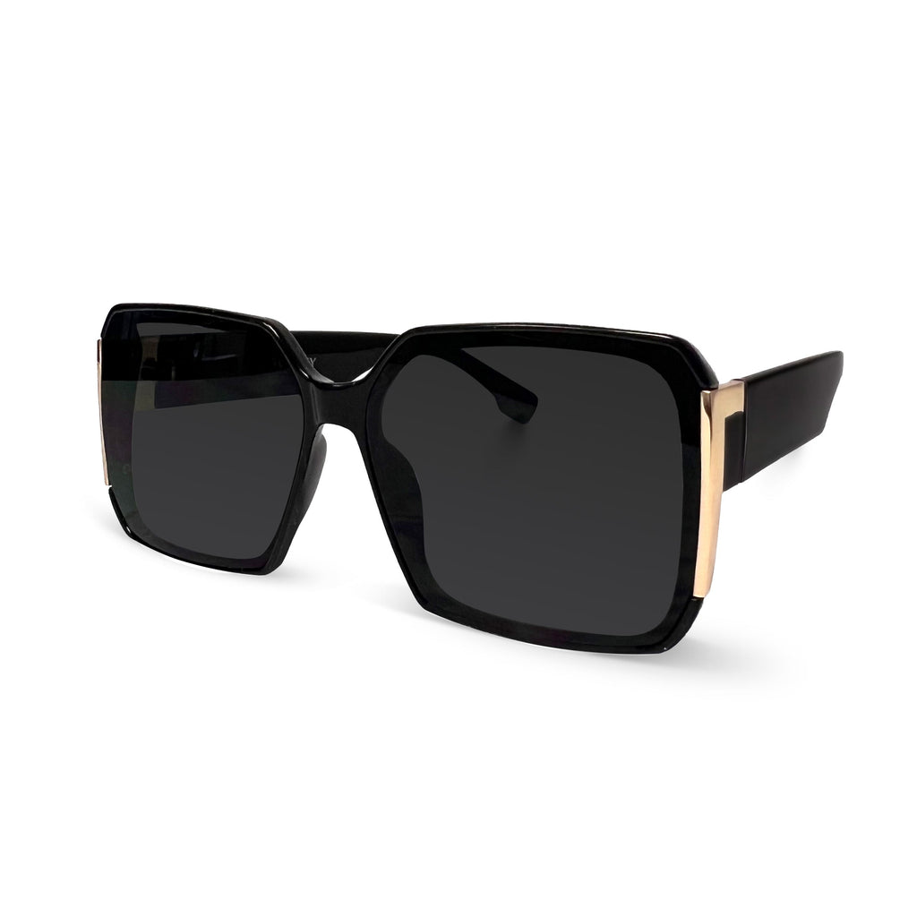 Black with Black Lens and Gold Accent