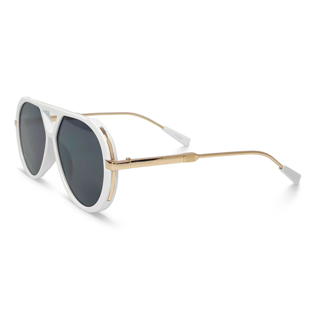White & Gold with Black Lens