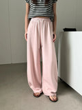 Pink wide-leg pants made of cotton blend space cotton