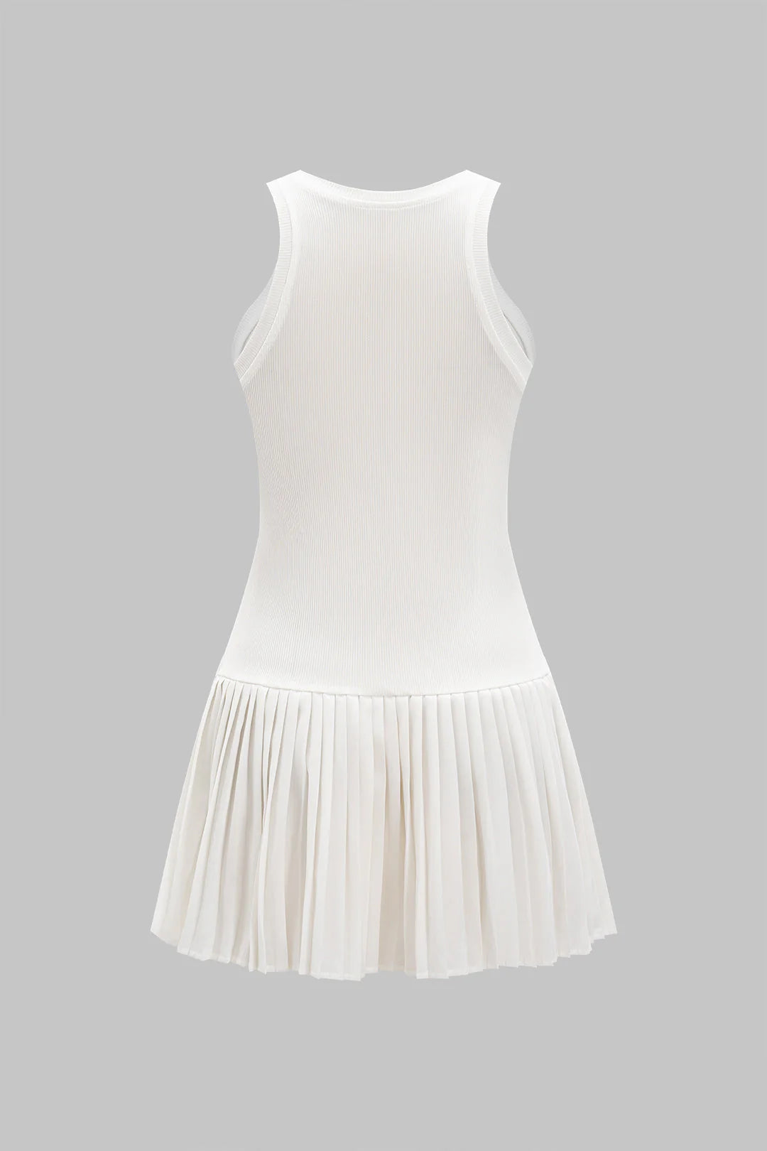 Contrast Stripe Print Pleated Tank Sleeveless Mini Dress