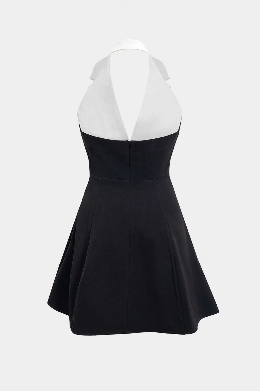 Contrast V-Neck Backless Sleeveless Mini Dress