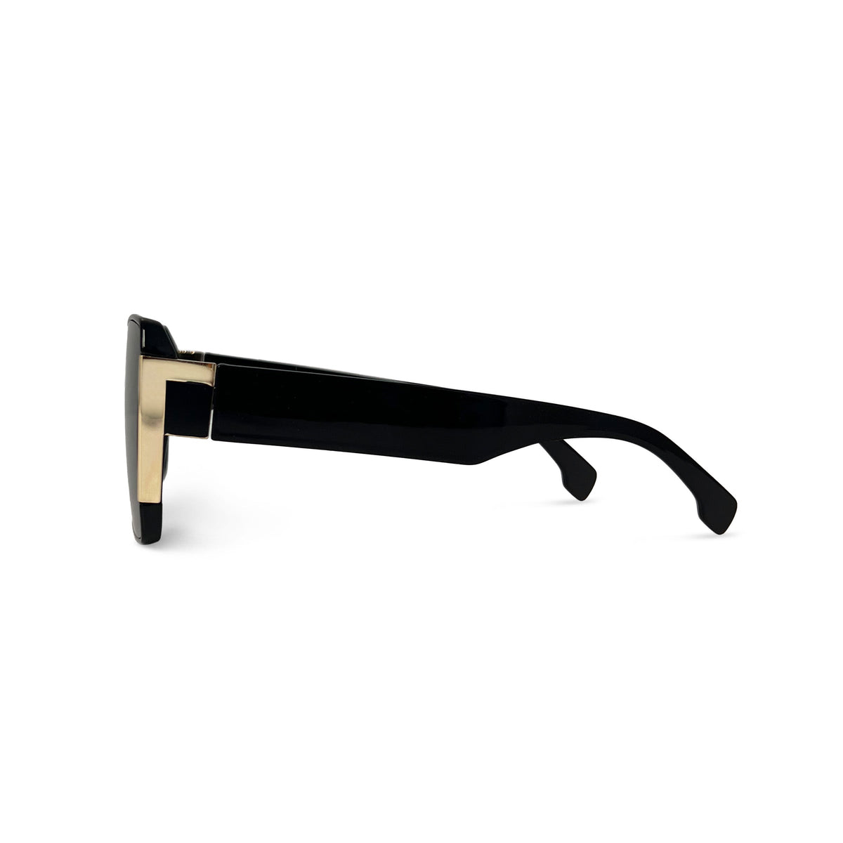 Black with Black Lens and Gold Accent
