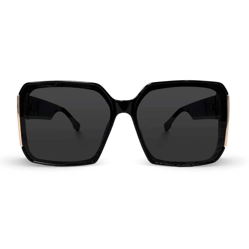 Black with Black Lens and Gold Accent
