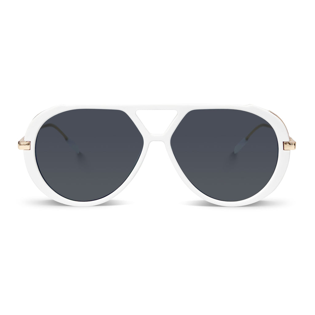 White & Gold with Black Lens